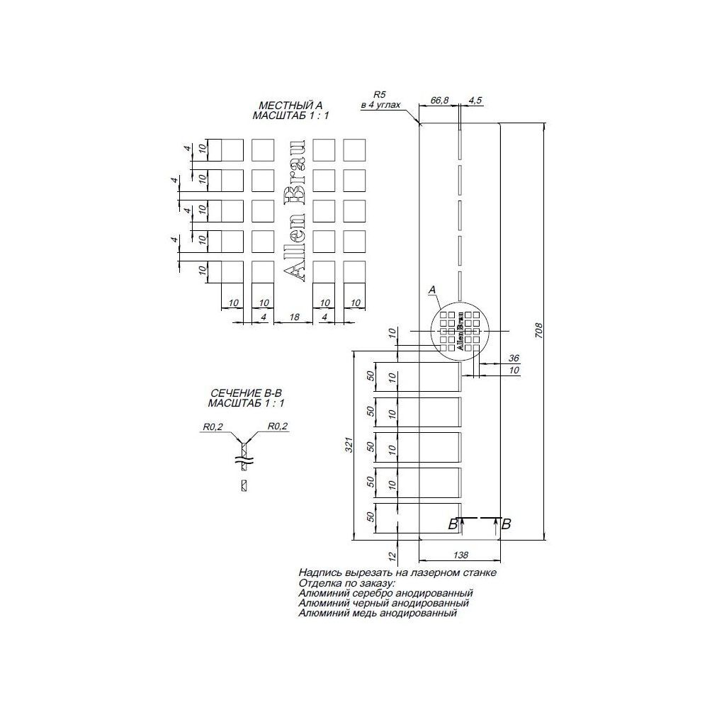 Накладка для сифона Allen Brau Infinity 8.210N4-BBA черный браш Накладка для сифона Allen Brau Infinity 8.210N4-BBA черный браш