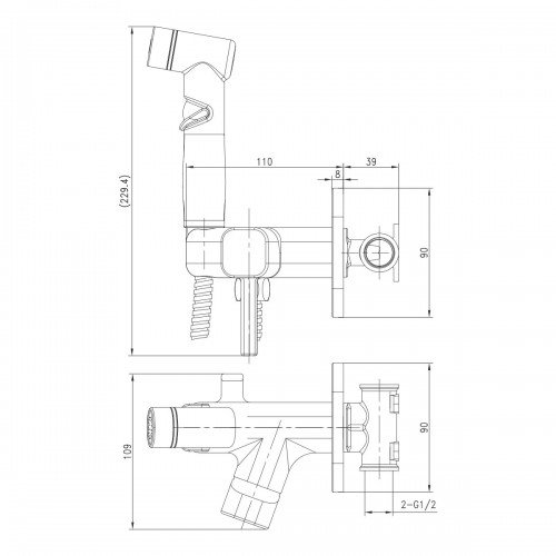 Смеситель Lemark Solo LM7165GM с гигиеническим душем, встраиваемый Смеситель Lemark Solo LM7165GM с гигиеническим душем, встраиваемый