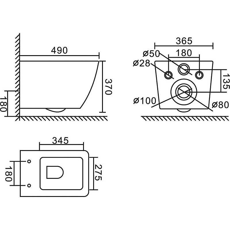 COLORATO Унитаз подвесной безободковый с креплением, серый матовый, BB062CHR-GR COLORATO Унитаз подвесной безободковый с креплением, серый матовый, BB062CHR-GR
