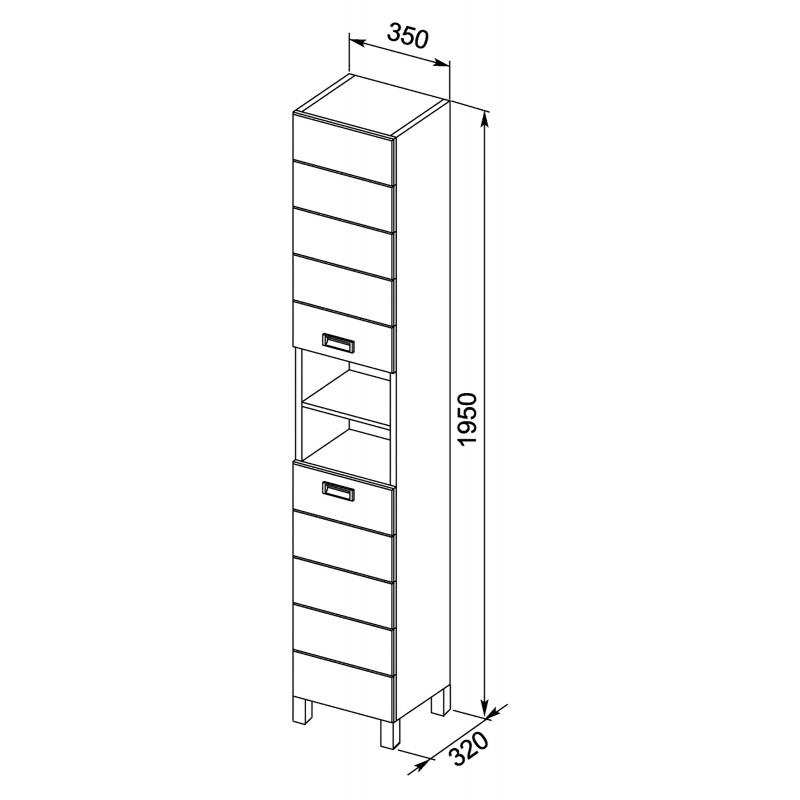 Шкаф-пенал для ванной Aquanet Доминика 35 белый Шкаф-пенал для ванной Aquanet Доминика 35 белый