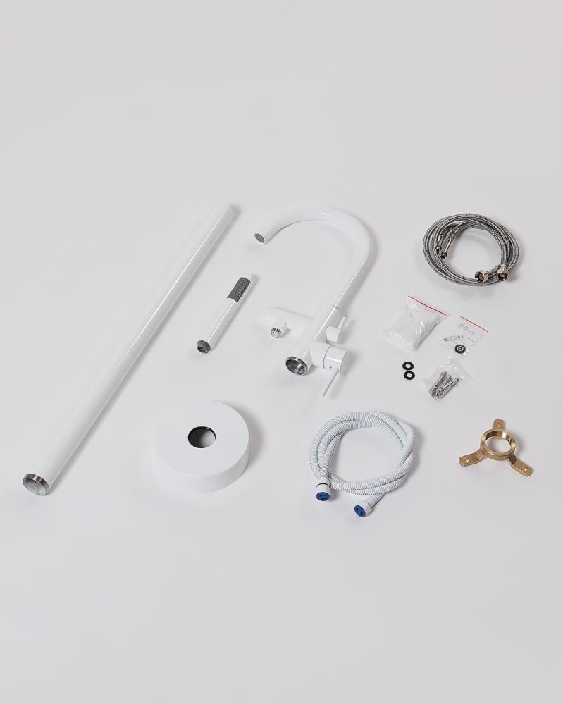 Смеситель для ванны/душа Orange Steel M99-336w напольный, белый Смеситель для ванны/душа Orange Steel M99-336w напольный, белый