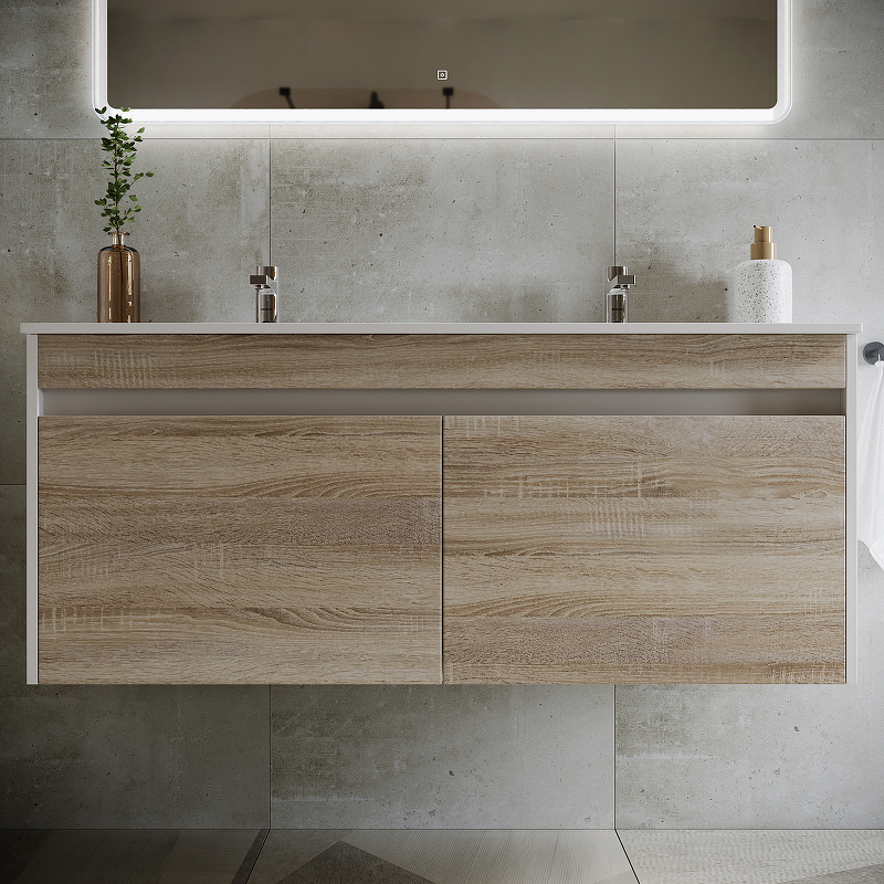 Тумба подвесная SANCOS Smart 1190х450х500, 4 ящика оснащенными доводчиками, дуб бардолино/белый  , арт. SM120-2E Тумба подвесная SANCOS Smart 1190х450х500, 4 ящика оснащенными доводчиками, дуб бардолино/белый  , арт. SM120-2E