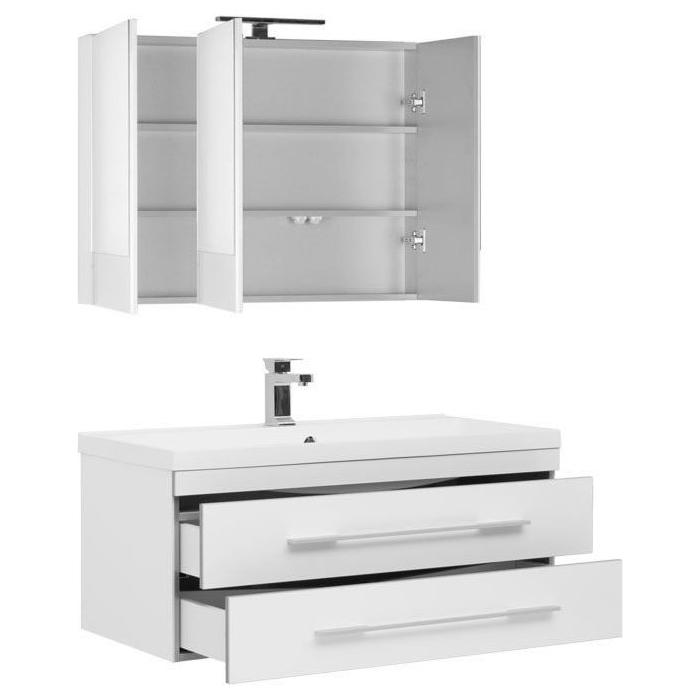 Мебель для ванной Aquanet Верона NEW 100 белый (подвесной 2 ящика) Мебель для ванной Aquanet Верона NEW 100 белый (подвесной 2 ящика)