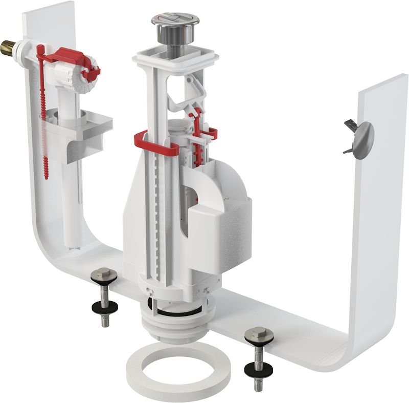 Выпускной комплект с двойной кнопкой, впускной механизм  Выпускной комплект с двойной кнопкой, впускной механизм