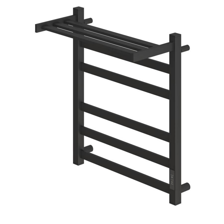 Полотенцесушитель электрический Point Меркурий PN83856PB П5 500x600 с полкой, диммер справа, черный Полотенцесушитель электрический Point Меркурий PN83856PB П5 500x600 с полкой, диммер справа, черный