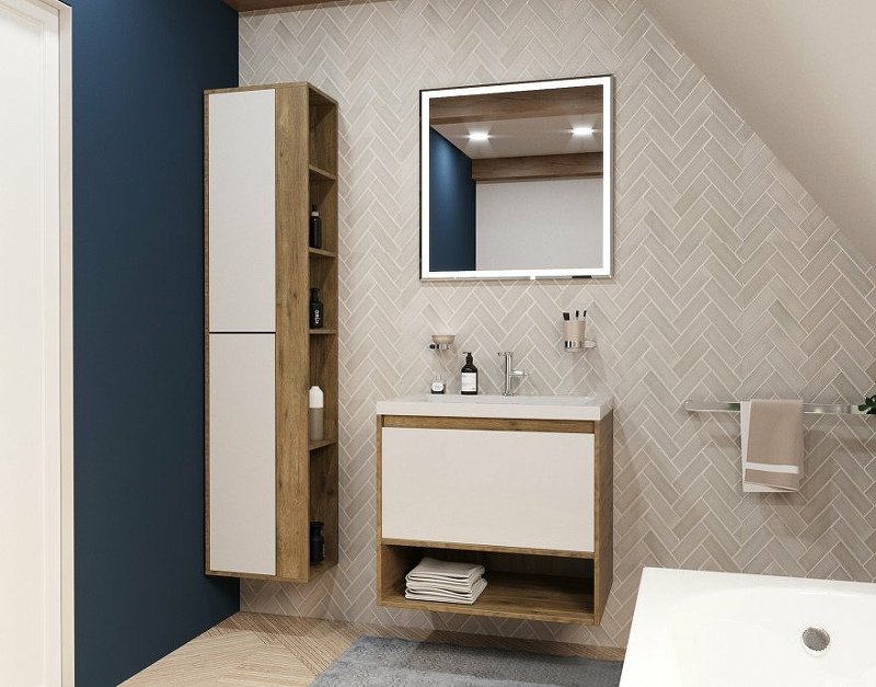 Комплект мебели Monaco Wood 700х480 подвесной 1 ящик (ШхГхВ) 698х476х607 Комплект мебели Monaco Wood 700х480 подвесной 1 ящик (ШхГхВ) 698х476х607