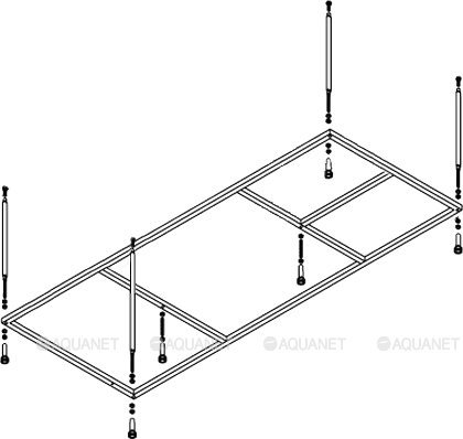 Металлический каркас для акриловой ванны ECO, MODENA EMP-180-80-MF-R