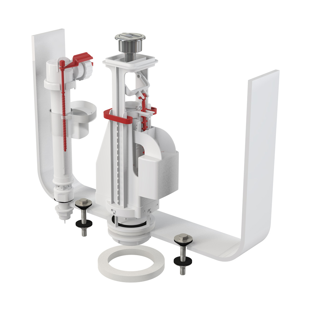 Выпускной комплект с двойной кнопкой, впускной механизм  Выпускной комплект с двойной кнопкой, впускной механизм