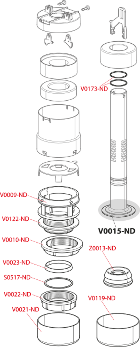 Сливной механизм для низко расположенного бачка A93 Сливной механизм для низко расположенного бачка A93