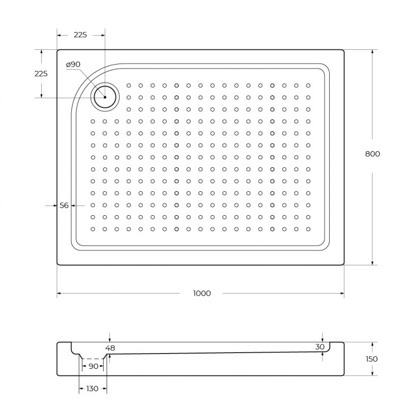Акриловый поддон BelBagno TRAY-BB-AH-100/80-15-W-L Акриловый поддон BelBagno TRAY-BB-AH-100/80-15-W-L