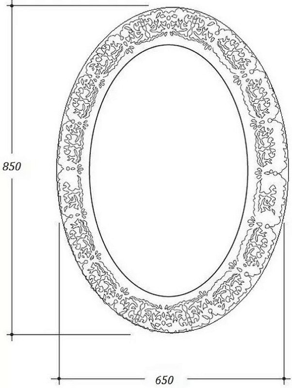 Зеркало овальное, золото, 85х65 (полиуретан) эмаль 511-G Boheme Зеркало овальное, золото, 85х65 (полиуретан) эмаль 511-G Boheme