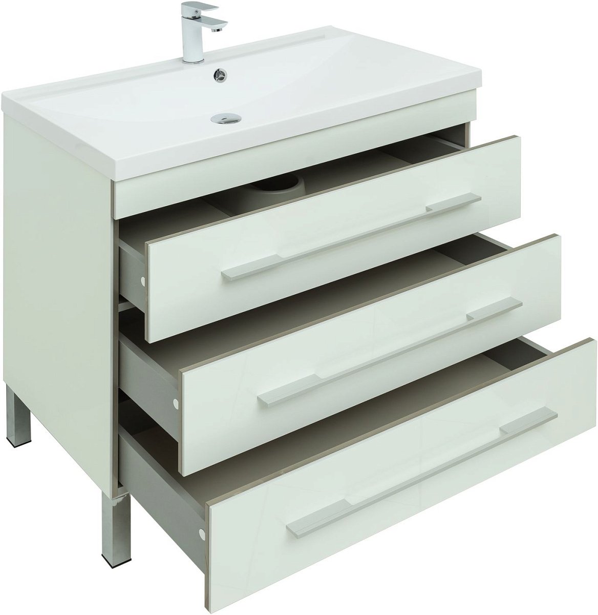 Комплект мебели для ванной Aquanet Верона 90 белый (напольный 3 ящика) Комплект мебели для ванной Aquanet Верона 90 белый (напольный 3 ящика)