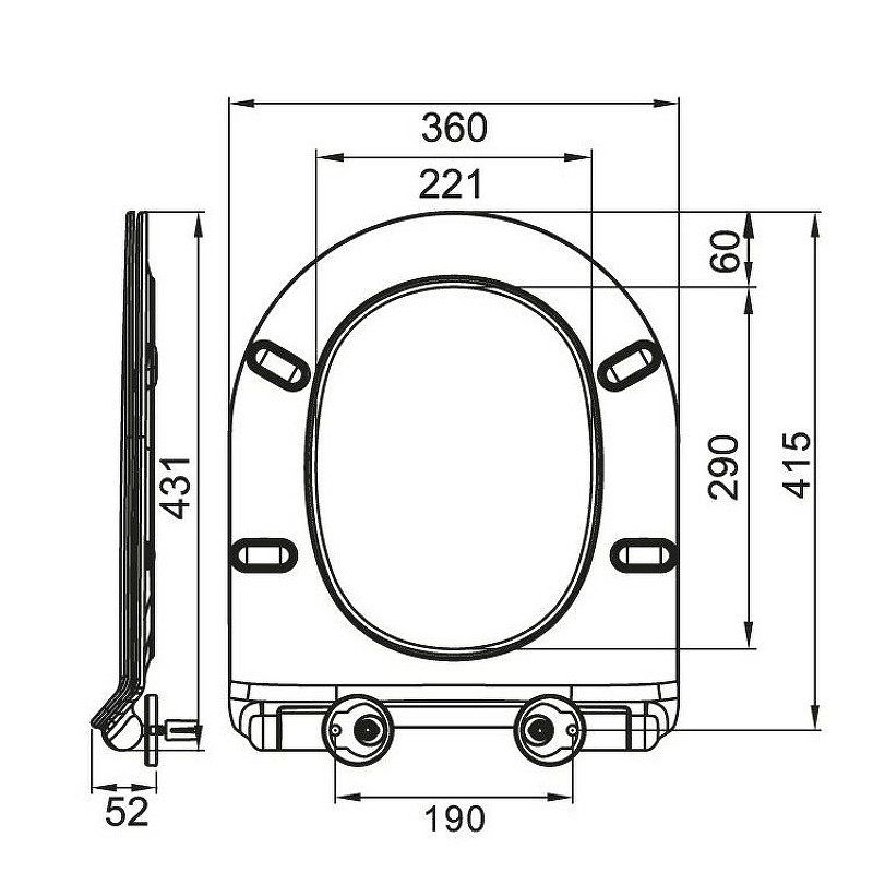 Сиденье дюропласт, soft close, металлическое крепление BB2111SC Сиденье дюропласт, soft close, металлическое крепление BB2111SC