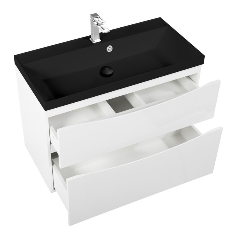 Тумба с раковиной подвесная BelBagno MARINO-H60 90 Rovere Moro, раковина белая Тумба с раковиной подвесная BelBagno MARINO-H60 90 Rovere Moro, раковина белая