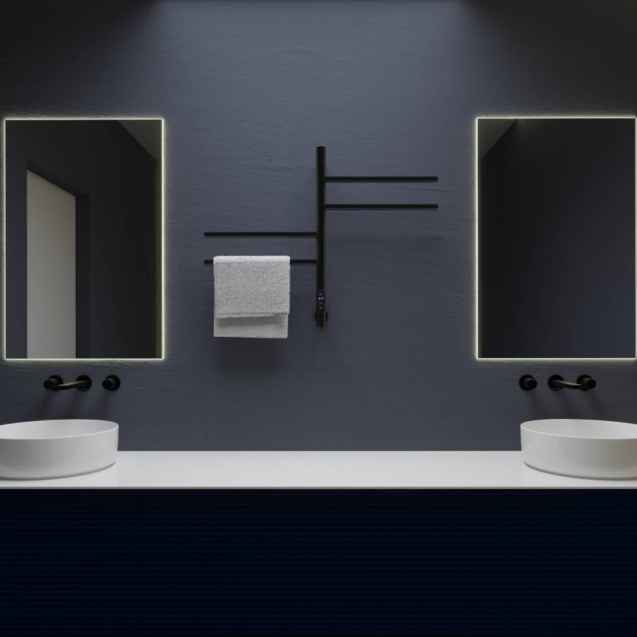 Полотенцесушитель электрический Vincea VTD-1S1CBE 43x60, черный, таймер Полотенцесушитель электрический Vincea VTD-1S1CBE 43x60, черный, таймер