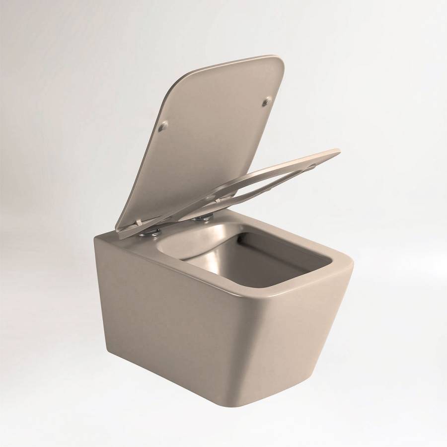 Унитаз подвесной Q-Line VT1-12MC безободковый, цвет капучино мат., ультратонкое soft close сиденье Унитаз подвесной Q-Line VT1-12MC безободковый, цвет капучино мат., ультратонкое soft close сиденье