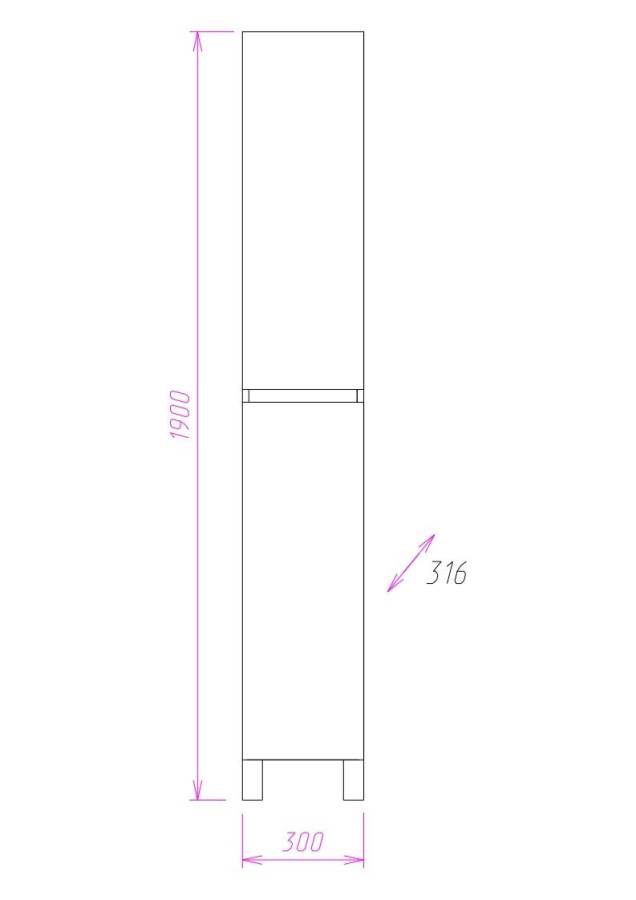 Пенал Onika Элита 30 напольный, белый, универсальный Пенал Onika Элита 30 напольный, белый, универсальный