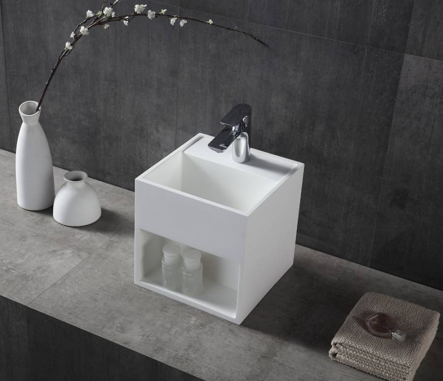 Тумба с раковиной ABBER Stein AS2639 подвесная, белая матовая Тумба с раковиной ABBER Stein AS2639 подвесная, белая матовая