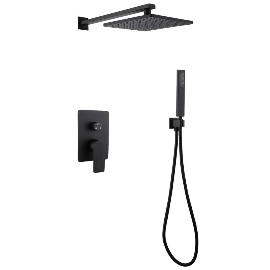 Душевая система ABBER Weiss Insel AF8018B скрытого монтажа без излива, черная матовая Душевая система ABBER Weiss Insel AF8018B скрытого монтажа без излива, черная матовая