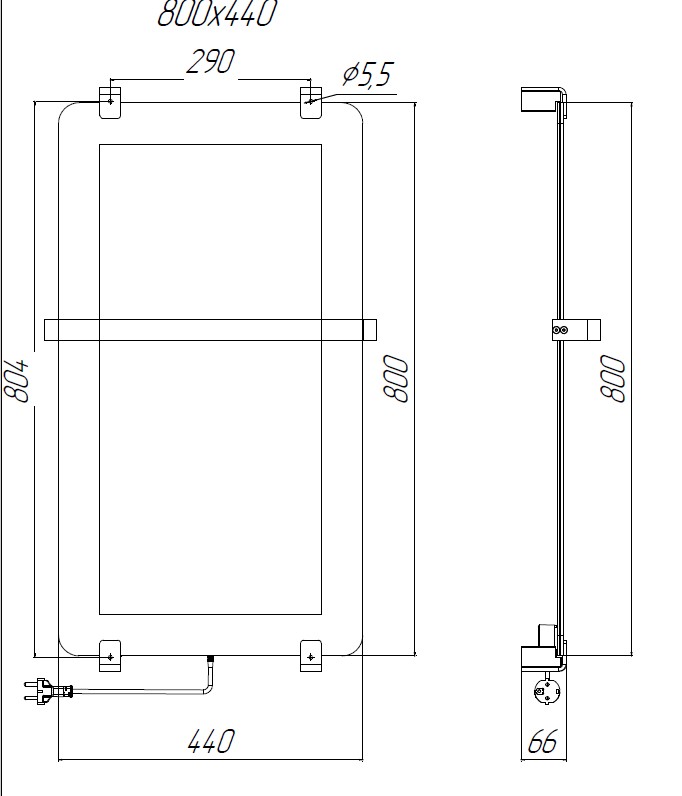 Полотенцесушитель электрический Allen Brau Infinity 80x44 с рейлингом и креплением, медь браш Полотенцесушитель электрический Allen Brau Infinity 80x44 с рейлингом и креплением, медь браш
