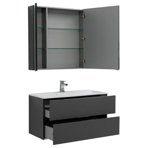 Мебель для ванной Aquanet Алвита 100 серый антрацит Мебель для ванной Aquanet Алвита 100 серый антрацит
