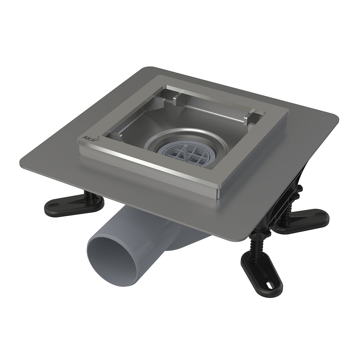 Сливной трап из нержавеющей стали низкий 130×130 мм боковой сток, без pешетки, гидрозатвор мокрый Сливной трап из нержавеющей стали низкий 130×130 мм боковой сток, без pешетки, гидрозатвор мокрый