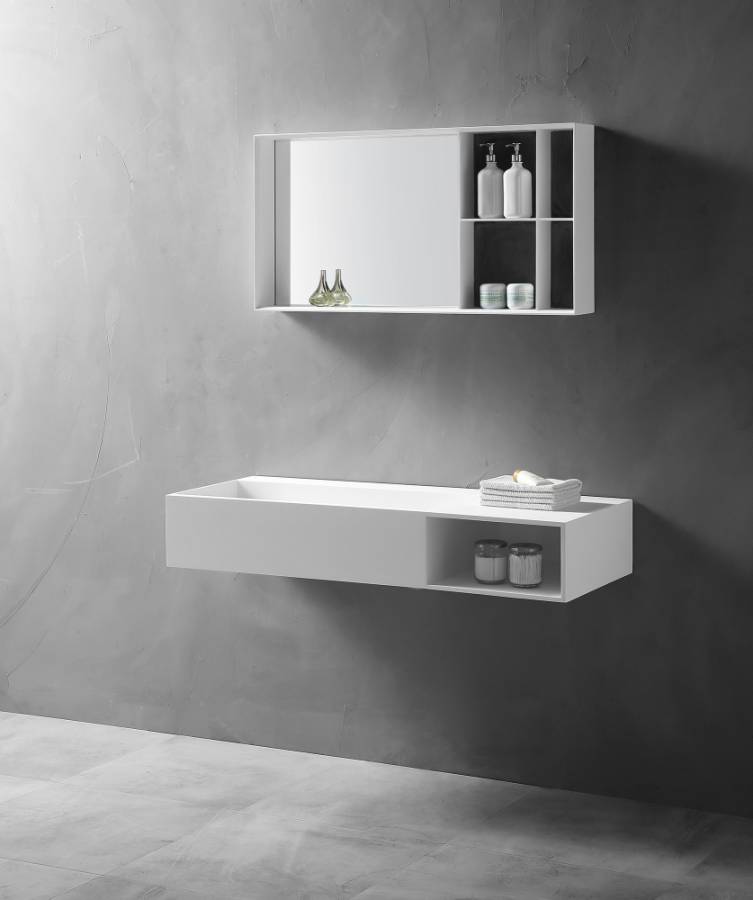 Тумба с раковиной ABBER Stein AS2640-1.0 R подвесная, белая матовая Тумба с раковиной ABBER Stein AS2640-1.0 R подвесная, белая матовая