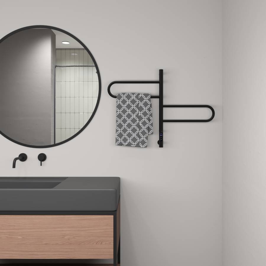 Полотенцесушитель электрический Vincea VTD-1R1CBE 44x60, черный, таймер Полотенцесушитель электрический Vincea VTD-1R1CBE 44x60, черный, таймер