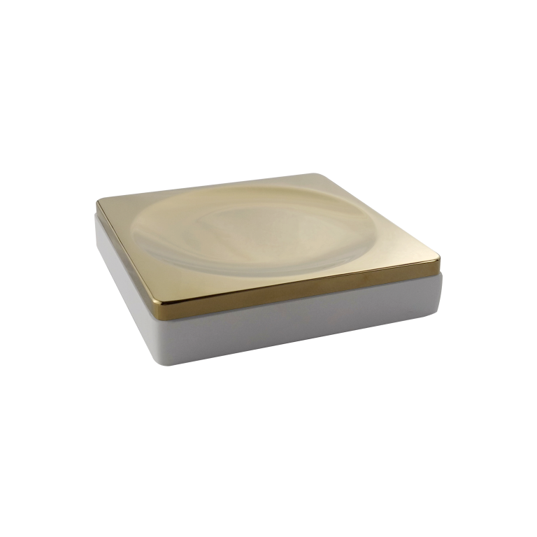 Мыльница квадратная белый-золото 10960-W-G Boheme Мыльница квадратная белый-золото 10960-W-G Boheme