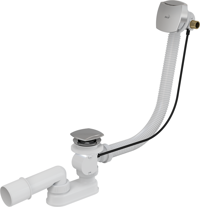 Сифон для ванны с напуском воды через перелив для ванн с толстыми стенками, металл Сифон для ванны с напуском воды через перелив для ванн с толстыми стенками, металл