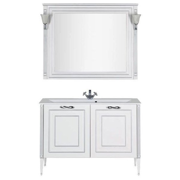 Мебель для ванной Aquanet Паола 120 белый/серебро (литьевой мрамор) Мебель для ванной Aquanet Паола 120 белый/серебро (литьевой мрамор)