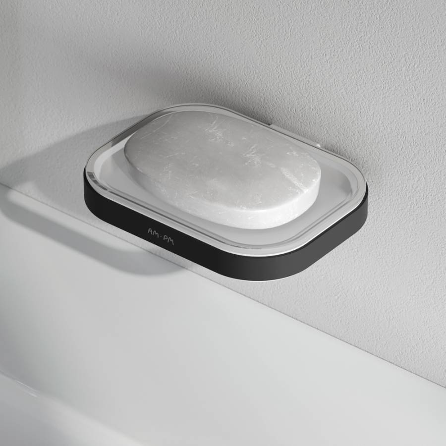 A8F34222 Func Стеклянная мыльница с настенным держателем, черный A8F34222 Func Стеклянная мыльница с настенным держателем, черный