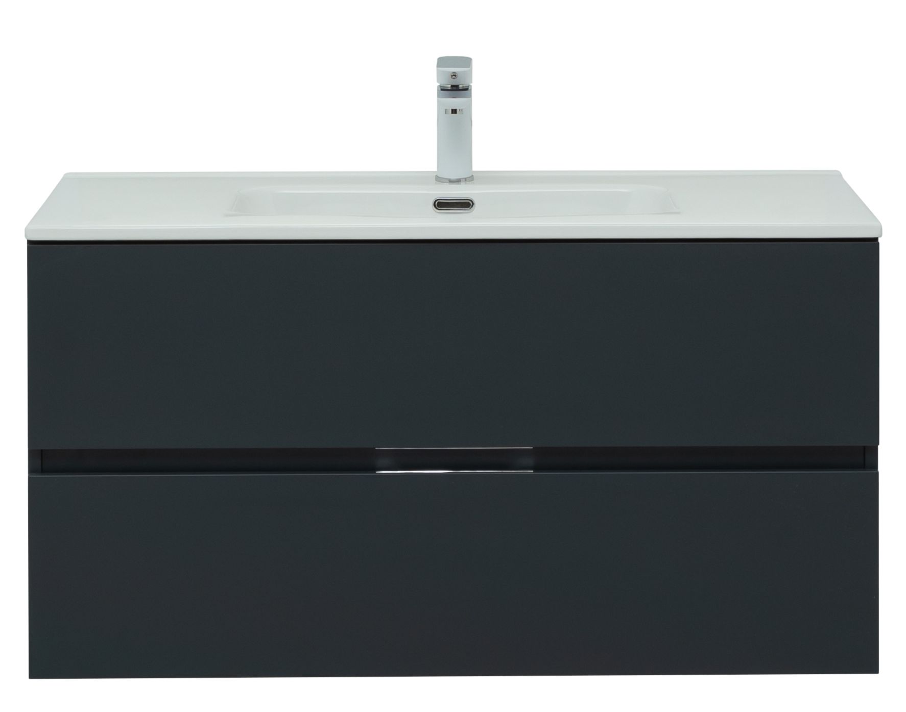 Мебель для ванной Aquanet Алвита New 100 2 ящика, антрацит Мебель для ванной Aquanet Алвита New 100 2 ящика, антрацит