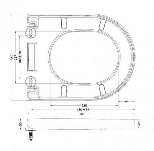 Сиденье с металлическими креплениями, системой Soft close BB865SC Сиденье с металлическими креплениями, системой Soft close BB865SC