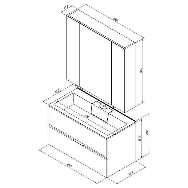 Мебель для ванной Aquanet Алвита 90 серый антрацит Мебель для ванной Aquanet Алвита 90 серый антрацит
