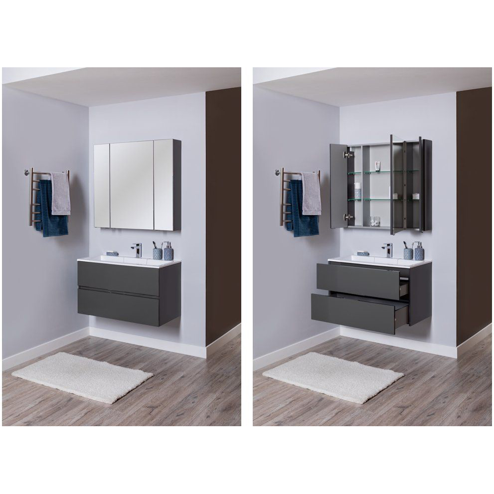 Мебель для ванной Aquanet Алвита 90 серый антрацит Мебель для ванной Aquanet Алвита 90 серый антрацит