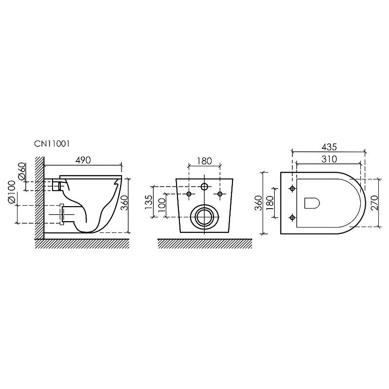 Подвесной унитаз Uno Rimless Подвесной унитаз Uno Rimless