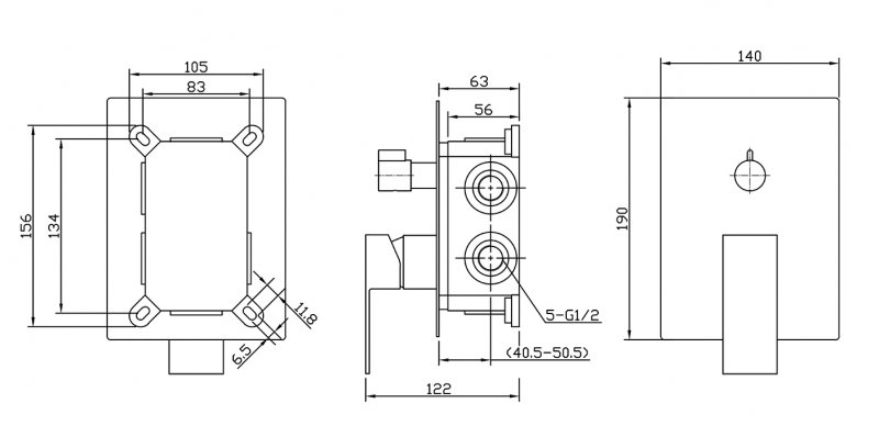 ROMANO Встраиваемый смеситель с переключателем, хром ROM-VDI-CRM ROMANO Встраиваемый смеситель с переключателем, хром ROM-VDI-CRM