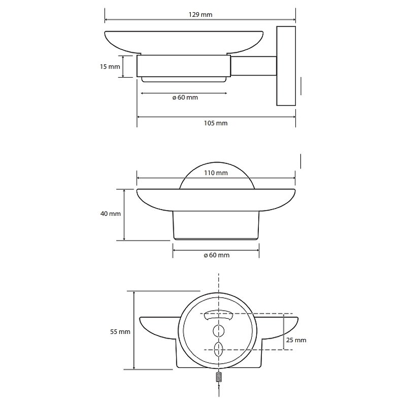 Мыльница Bemeta Dark 104108040 Черная Мыльница Bemeta Dark 104108040 Черная