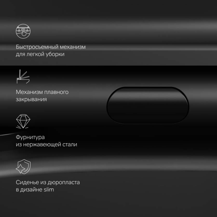 C8F1701MBSC Func подвесной унитаз 54 см FlashClean с сиденьем микролифт, черн мат C8F1701MBSC Func подвесной унитаз 54 см FlashClean с сиденьем микролифт, черн мат