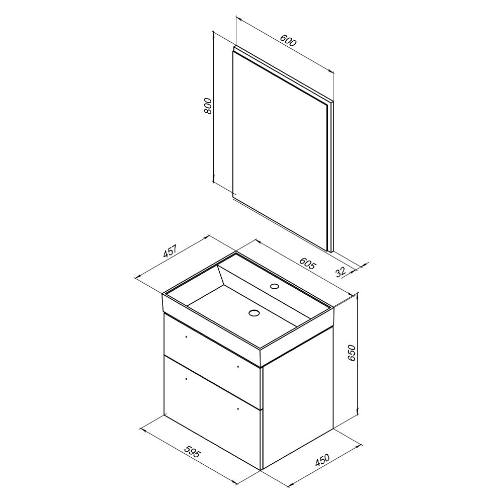 Мебель для ванной Aquanet Nova 60 белый (2 ящика) Мебель для ванной Aquanet Nova 60 белый (2 ящика)