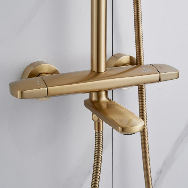 Душевая стойка с термостатом ROSE R39G R3936G Душевая стойка с термостатом ROSE R39G R3936G