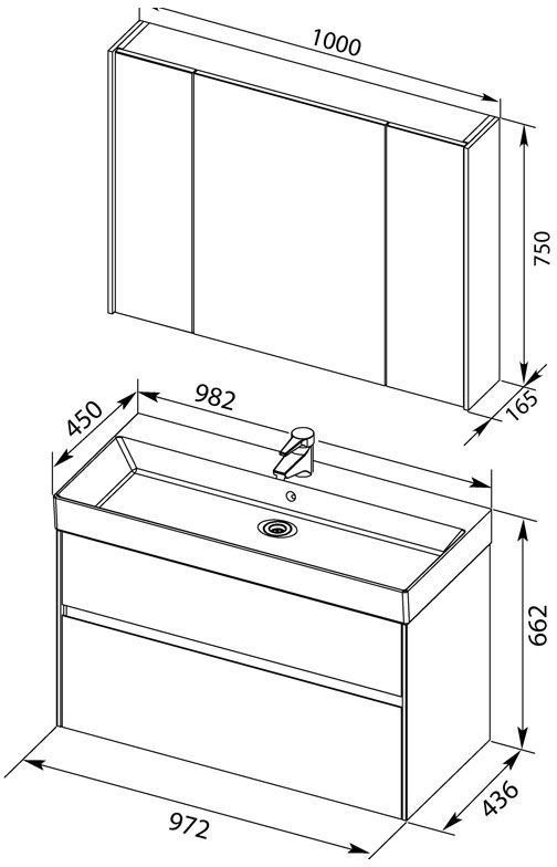 Мебель для ванной Aquanet Бруклин 100 белый Мебель для ванной Aquanet Бруклин 100 белый