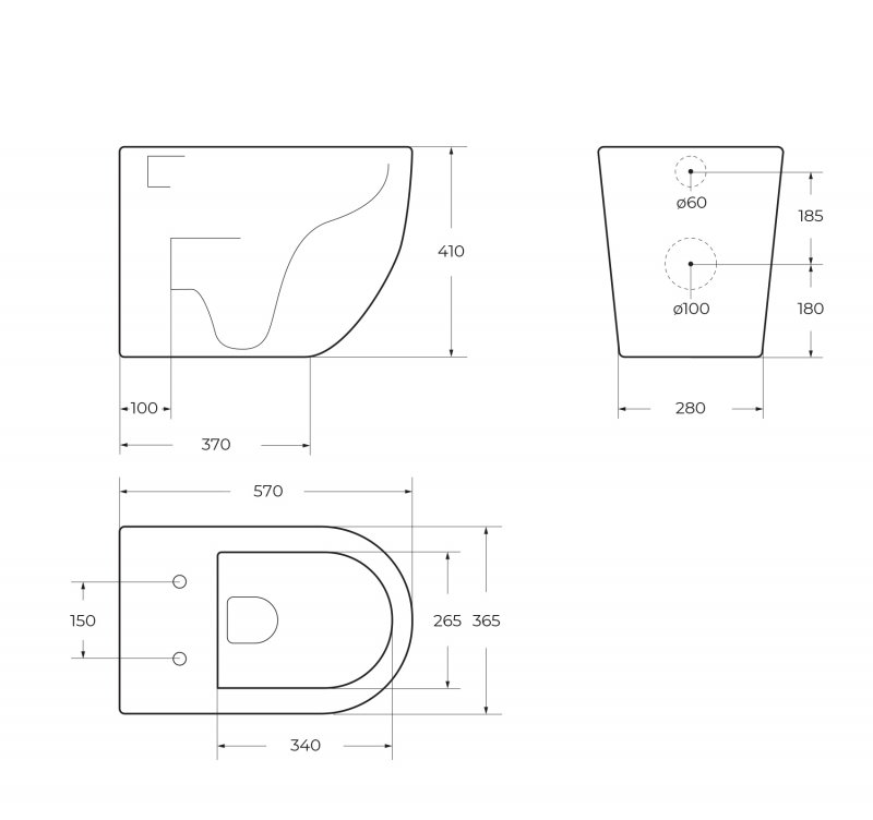 Чаша приставного унитаза BelBagno SFERA-R BB2141CBR Чаша приставного унитаза BelBagno SFERA-R BB2141CBR