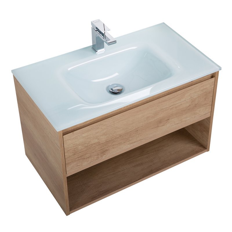 Тумба c раковиной подвесная с одним ящиком и одной открытой полкой BelBagno KRAFT 90 Bianco Opaco, раковина белая Тумба c раковиной подвесная с одним ящиком и одной открытой полкой BelBagno KRAFT 90 Bianco Opaco, раковина белая