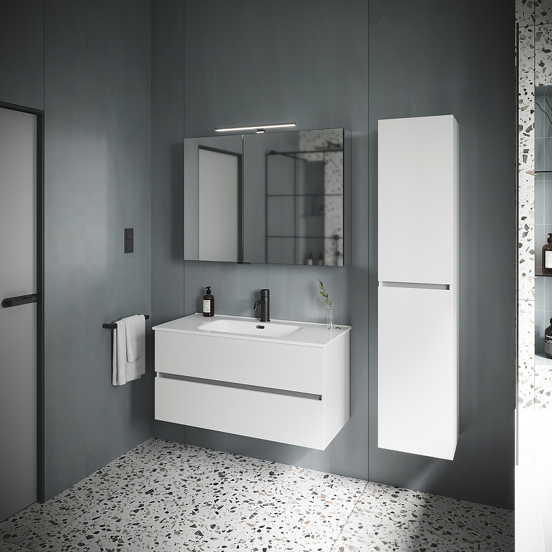 Тумба подвесная SANCOS Urban 990х450х550, c двумя ящиками оснащенными доводчиками, белый глянец , арт. UR100W Тумба подвесная SANCOS Urban 990х450х550, c двумя ящиками оснащенными доводчиками, белый глянец , арт. UR100W