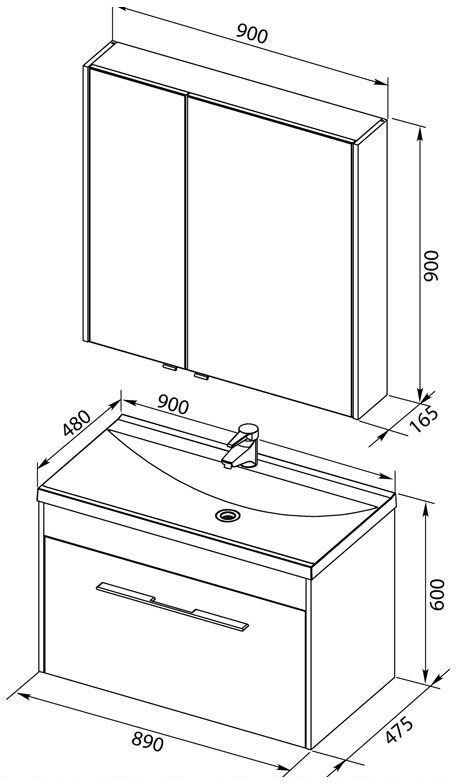 Мебель для ванной Aquanet Августа 90 белый (раковина Нота) Мебель для ванной Aquanet Августа 90 белый (раковина Нота)
