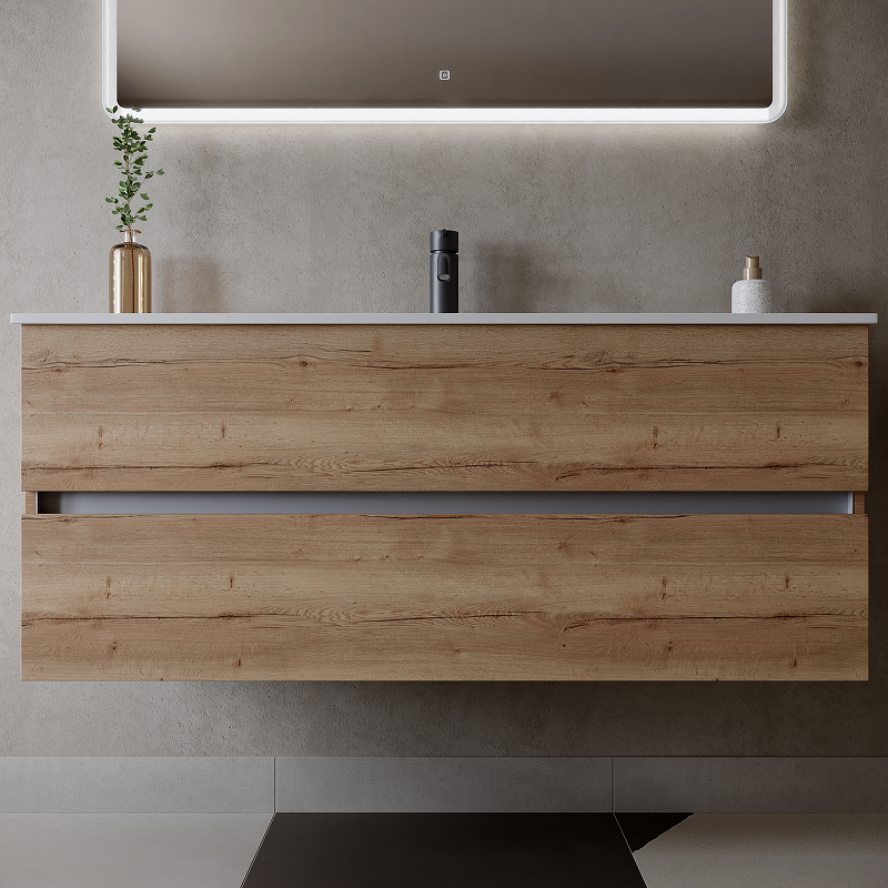 Тумба подвесная SANCOS Urban 1190х450х550, c двумя ящиками оснащенными доводчиками, дуб галифакс натуральный , арт. UR120-1EG Тумба подвесная SANCOS Urban 1190х450х550, c двумя ящиками оснащенными доводчиками, дуб галифакс натуральный , арт. UR120-1EG