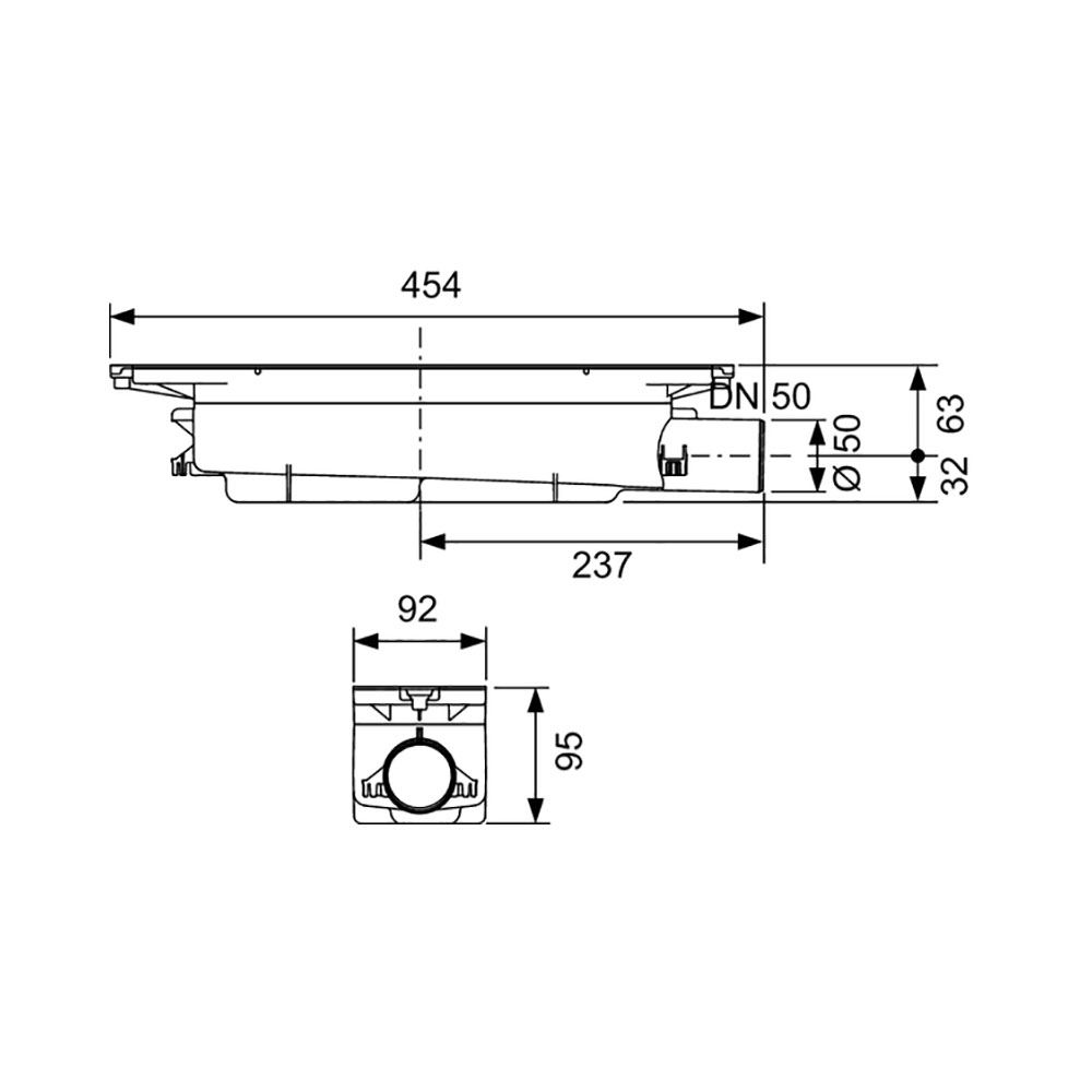 Сифон TECEdrainprofile «стандартный» DN 50, боковой слив Сифон TECEdrainprofile «стандартный» DN 50, боковой слив