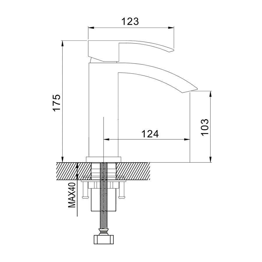 Смеситель для раковины Rose R1501H Смеситель для раковины Rose R1501H